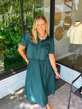 Load image into Gallery viewer, Tillie Button Up Midi Skirt Set- Teal
