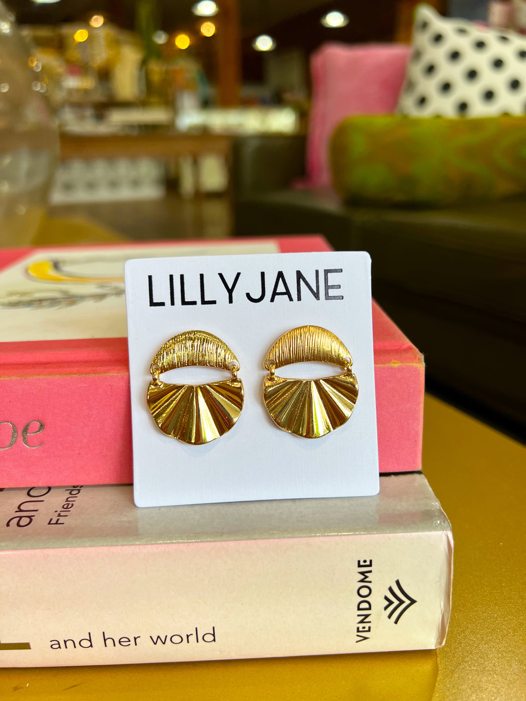 Gold Dangle Wedge Earrings