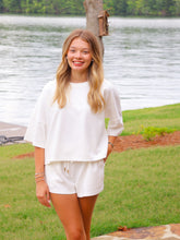 Load image into Gallery viewer, Chloe Floral Textured Short Set- White
