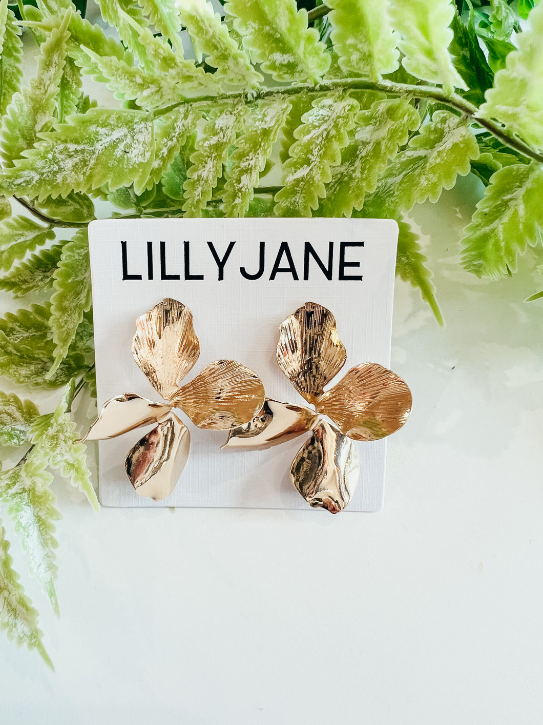 Gold Chunky Flower Earrings