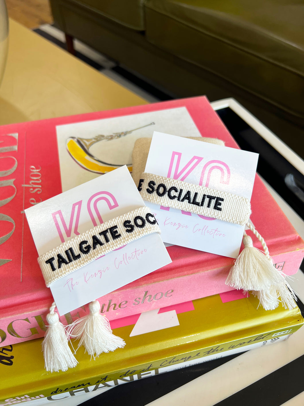 Tailgate Socialite Embroidered Bracelet -KC