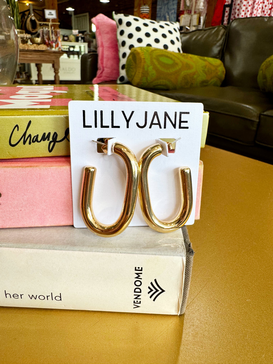 Gold Chunky Oval Hoops