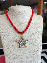 Load image into Gallery viewer, Star Rhinestone Pendant Necklace - Red
