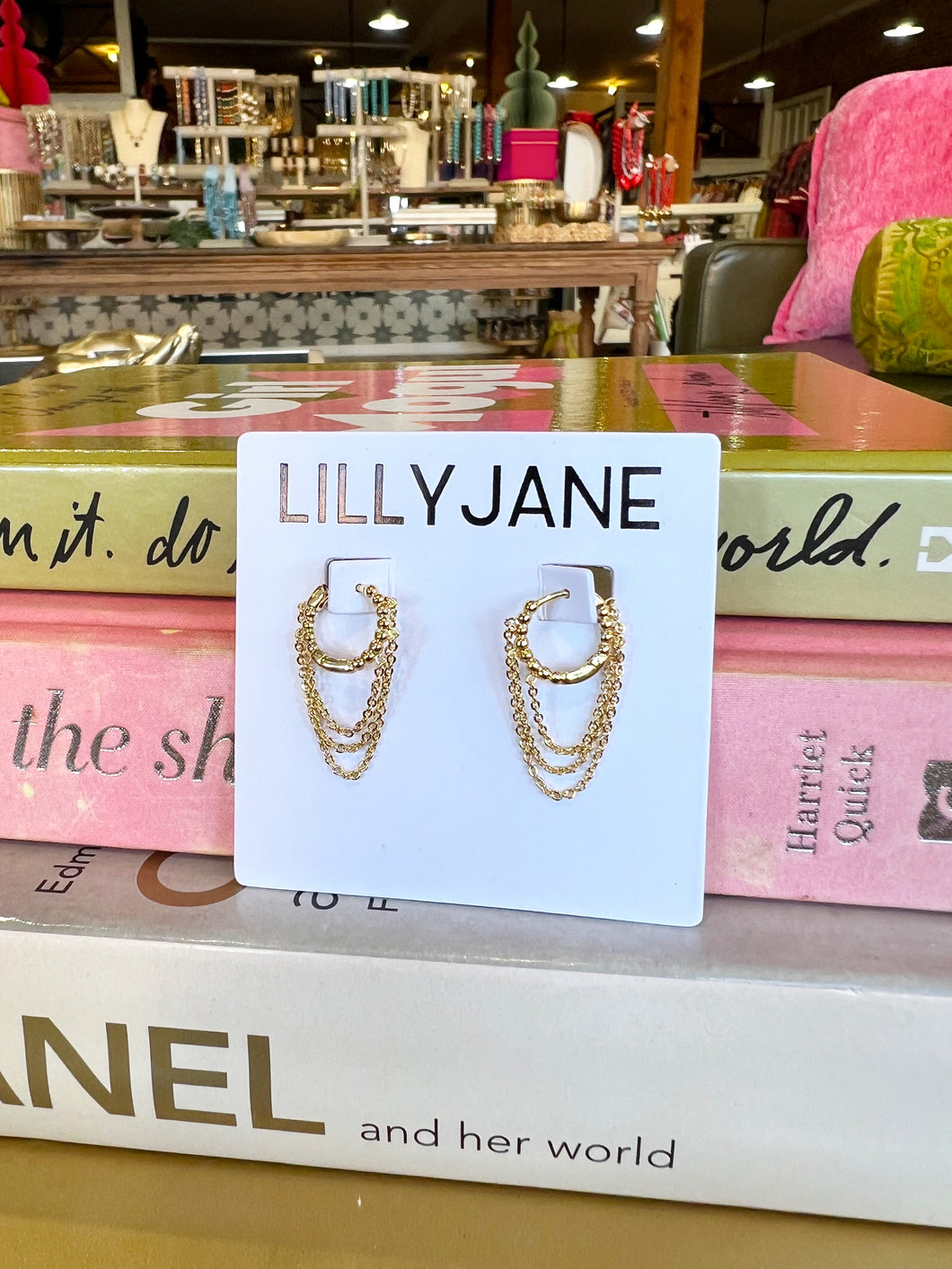 Gold Chain Layered Dainty Hoop Earrings
