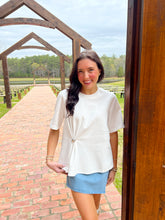 Load image into Gallery viewer, Laura Side Embellished Top- White
