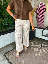 Load image into Gallery viewer, Lawson Polka Dot Printed Wide Leg Pants- Cream/Brown
