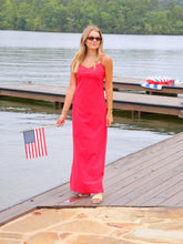 Load image into Gallery viewer, Cooper Stitch Detail Maxi Dress- Red
