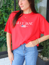 Load image into Gallery viewer, Lilly Jane 250 Flag Graphic- Red
