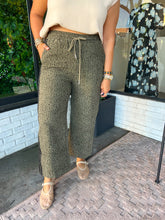 Load image into Gallery viewer, Iris Leopard Stripe Denim Pants -Olive
