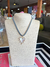 Load image into Gallery viewer, Pearl Heart Pendant Necklace - Black Stripe
