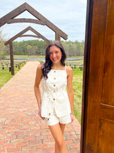 Load image into Gallery viewer, Miller Sleeveless Button Up Short Set -White
