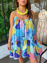 Load image into Gallery viewer, Lowen Bandana Printed Flowy Mini Dress - Multi
