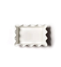 Load image into Gallery viewer, Red Stripe Ruffle Edge Casserole Dish
