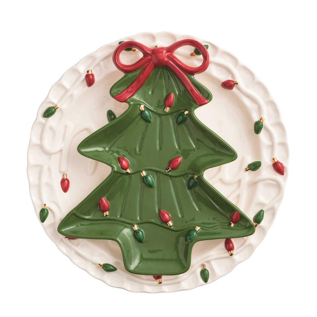 Merry Tree Ceramic Platter Set