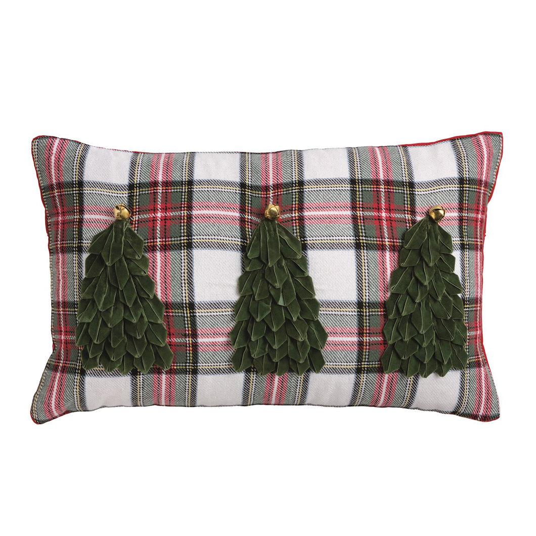 Tree Tartan Velvet Lumbar Pillow