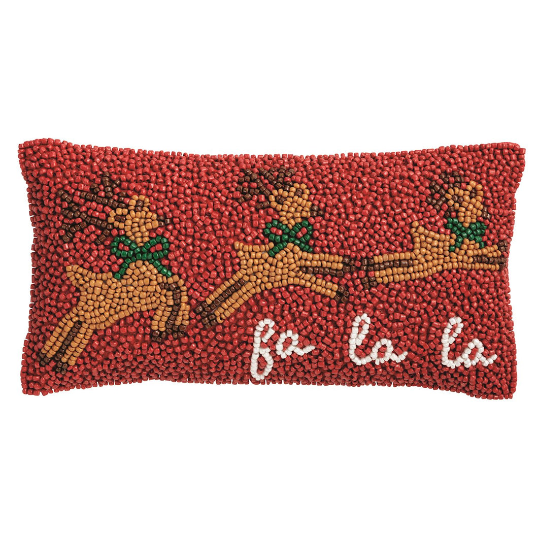 Reindeer Beaded Mini Pillow