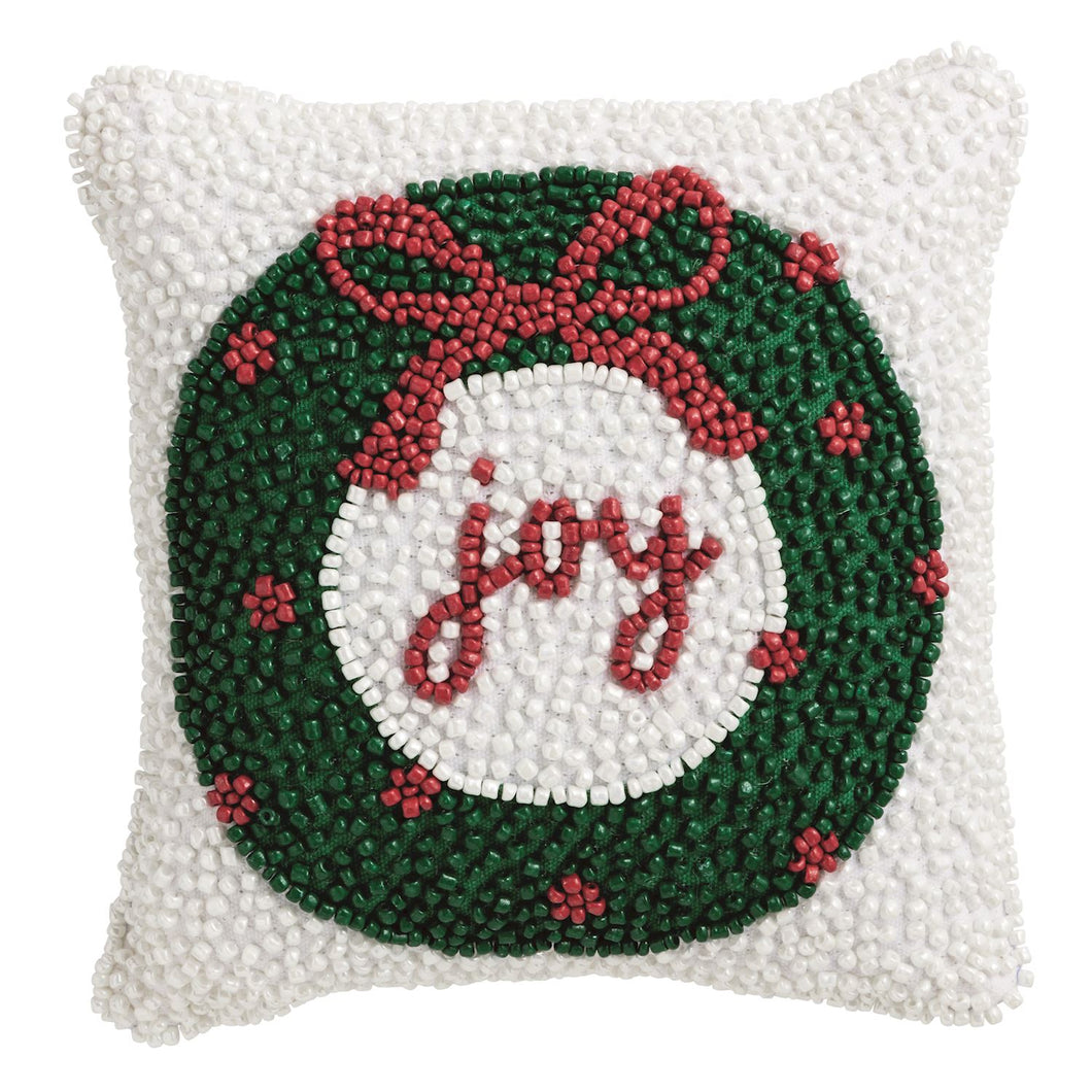 Wreath Beaded Mini Pillow