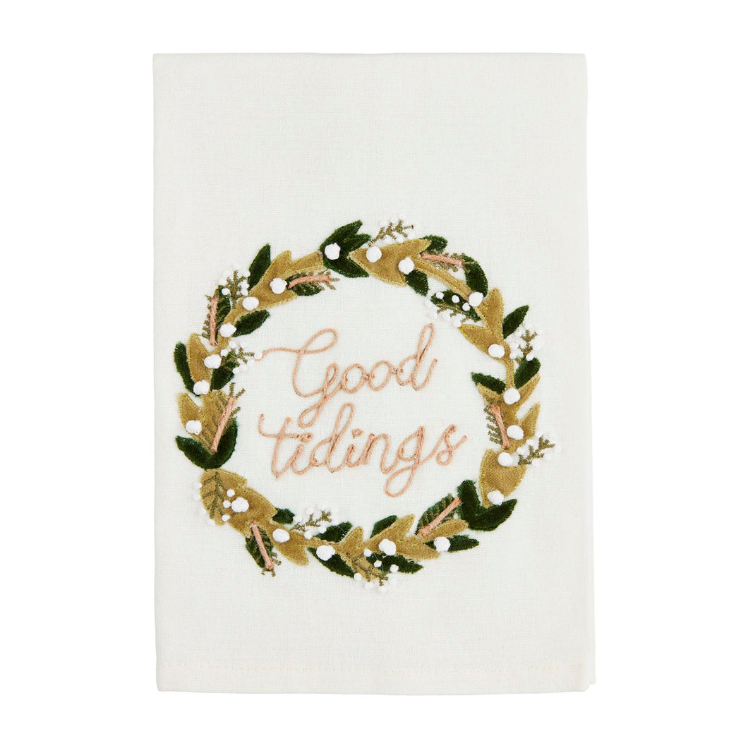 Wreath Appliqué Kitchen Towel