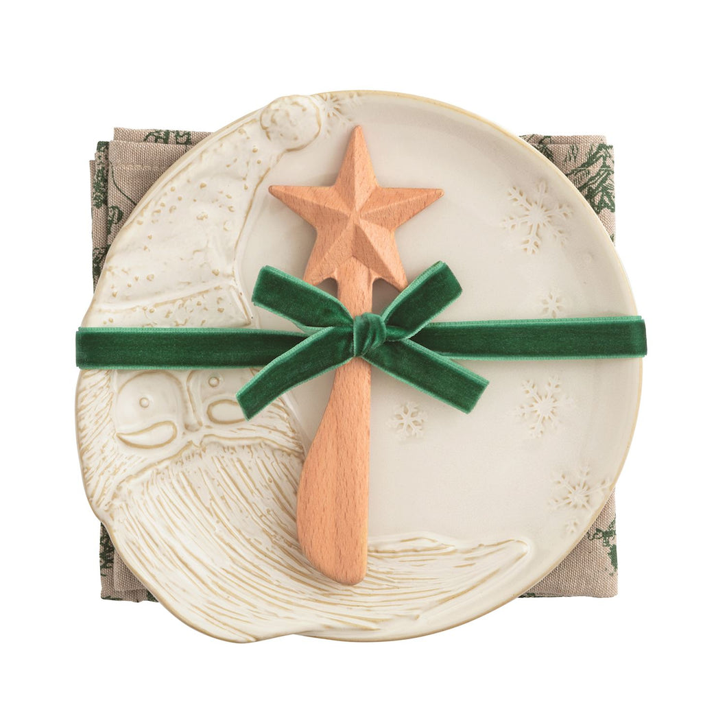Santa Appetizer Plate Set