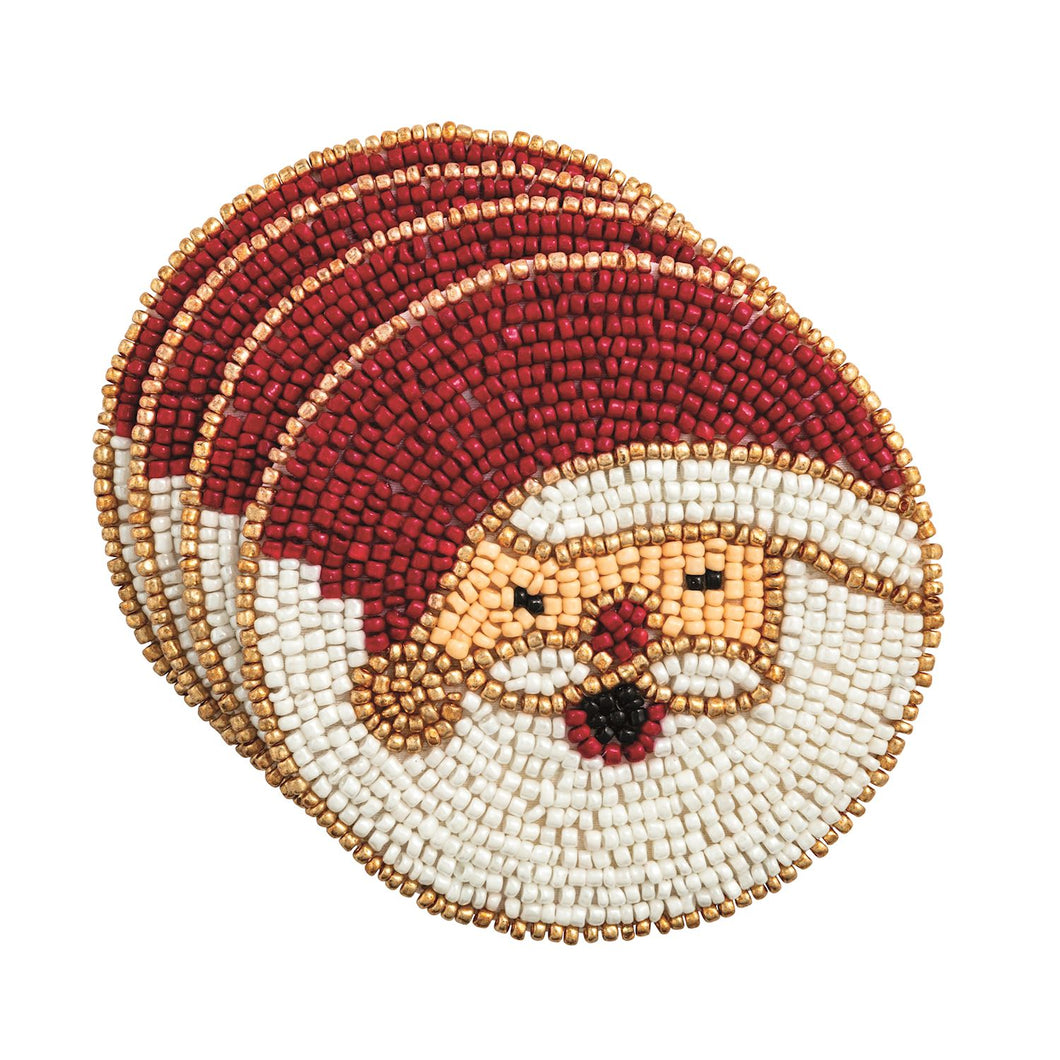 Santa Beaded Coaster Set