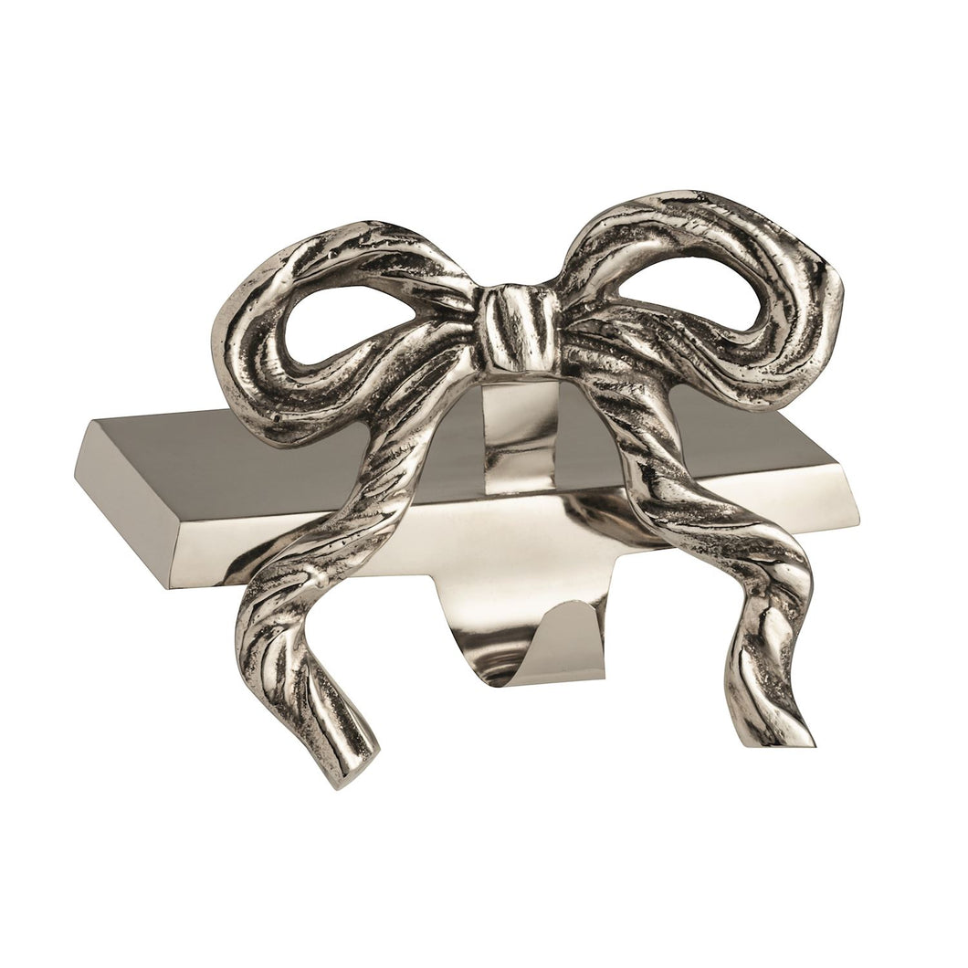 Silver Bow Stocking Holder