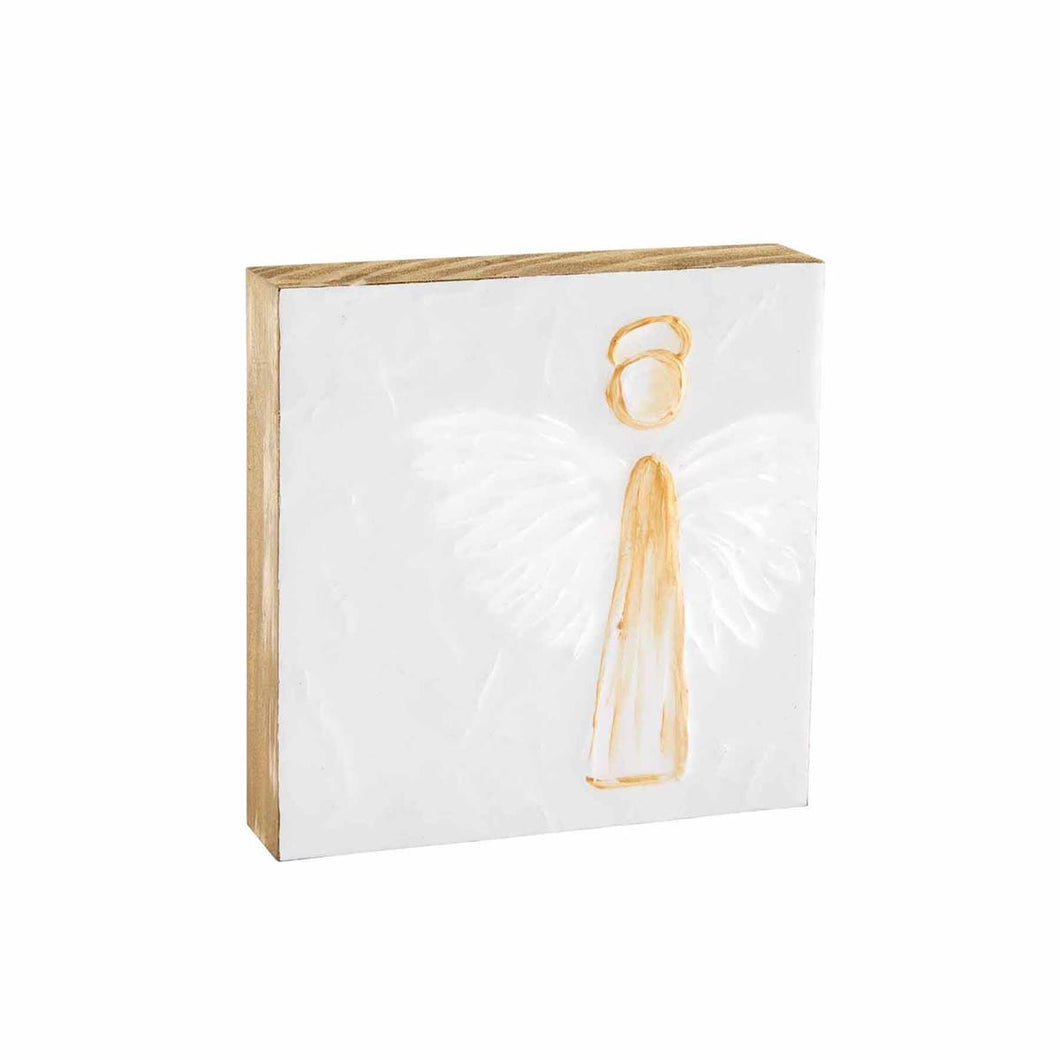 Large Gold Angel Wooden Plaque