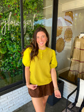 Load image into Gallery viewer, Arden Pintuck Textured Top- Chartreuse

