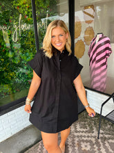 Load image into Gallery viewer, Anniston Placket Button Mini Dress- Black
