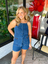 Load image into Gallery viewer, Christie Denim Button Up Short Set- Dark Wash
