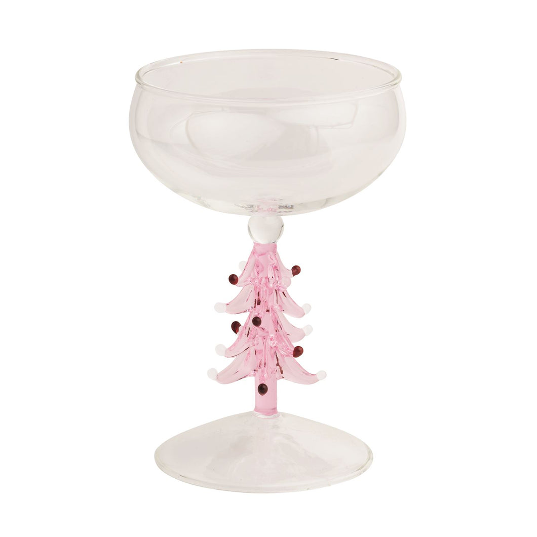 Pink Tree Coupe Glass