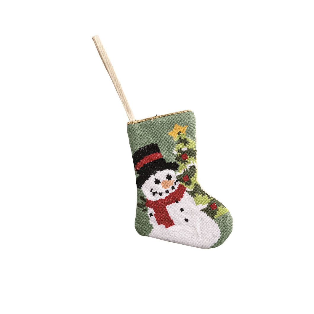 Snowman Needlepoint Stocking Ornament