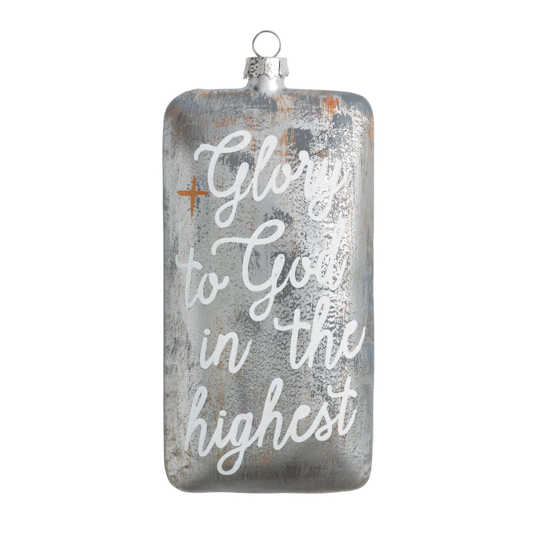 Glory to God Metallic Painted Ornament