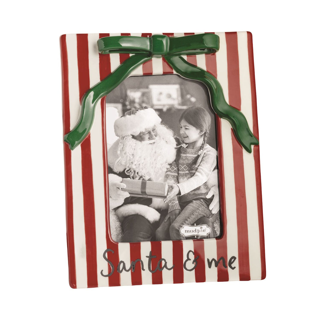 Santa & Me Bow Ceramic Picture Frame