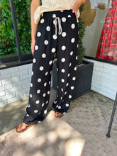Load image into Gallery viewer, Blake Polka Dot Wide Leg Pants- Black
