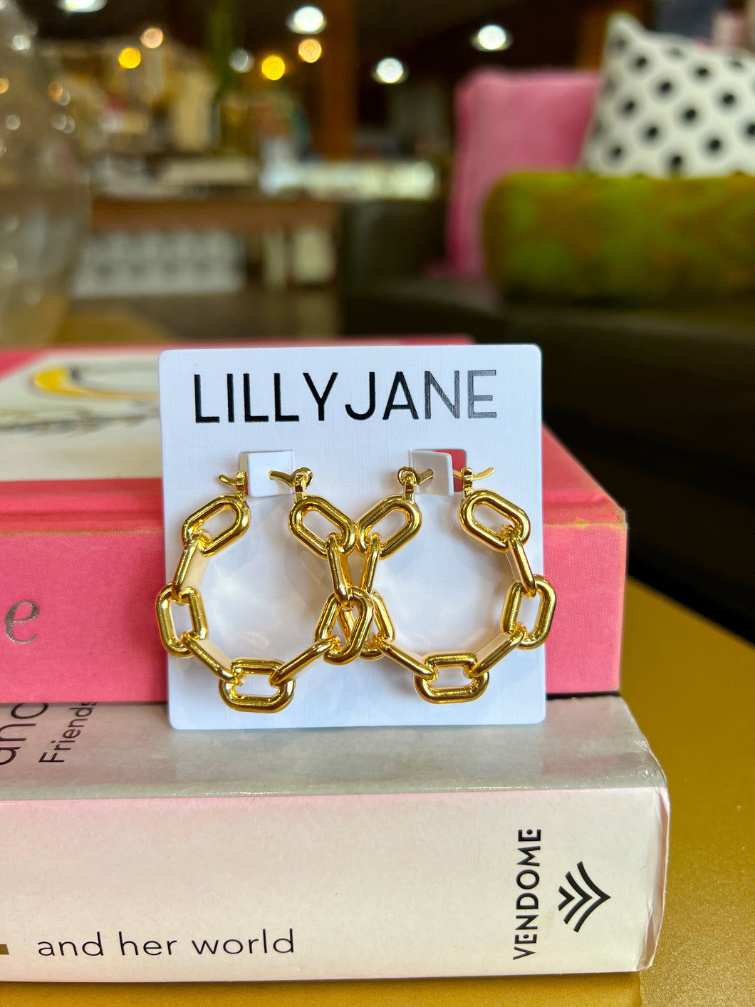 Gold Oval Link Hoops
