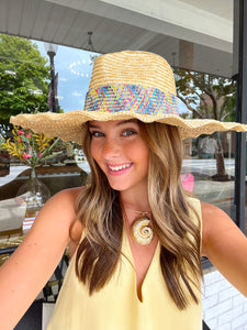 Bekah Wide Brim Wavy Colorful Hat - Taylor Elliott