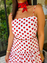 Load image into Gallery viewer, Maxwell Polka Dot Crop Midi Skirt Set - Red
