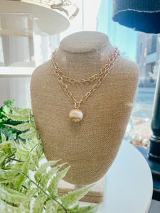 Gold Layered Metal Ball Necklace