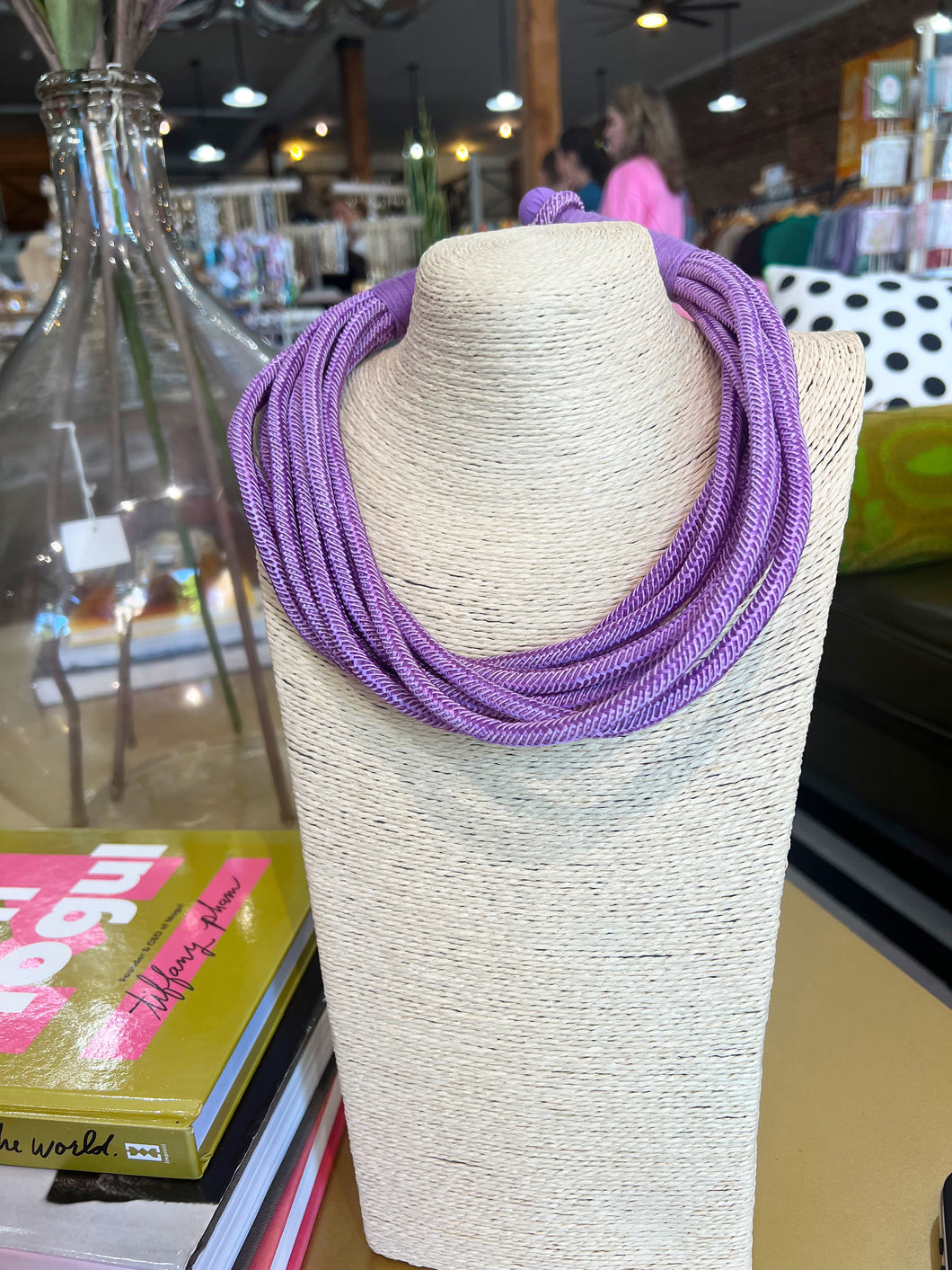 Chunky 8 Strand Rope Necklace- Lavender