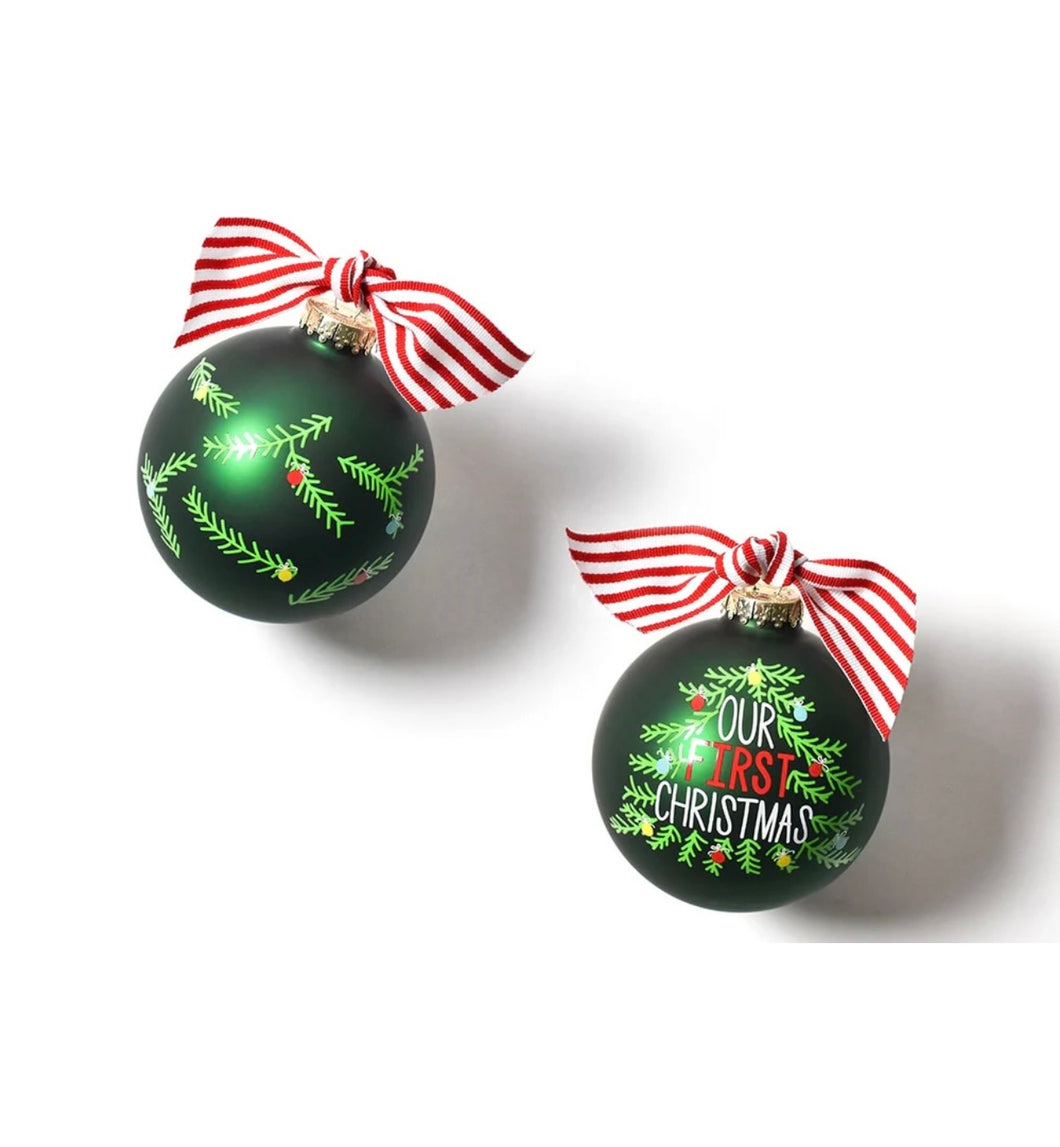 Our First Christmas Glass Ornament