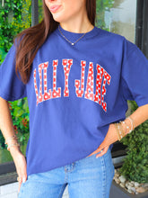 Load image into Gallery viewer, Lilly Jane Polka Dot Varsity Graphic -Navy
