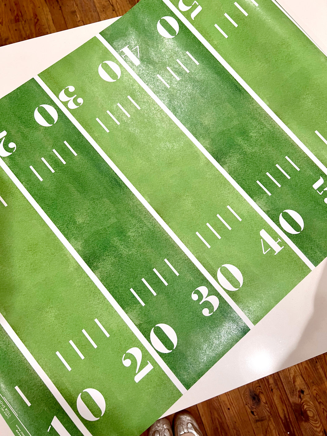 Handpainted Football Field Table Runner