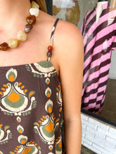 Load image into Gallery viewer, Savy Geometric Sleeveless Midi Dress-Brown
