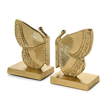 Load image into Gallery viewer, Gold Butterfly Bookend Set

