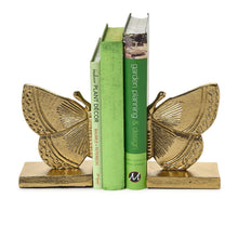 Load image into Gallery viewer, Gold Butterfly Bookend Set
