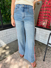 Load image into Gallery viewer, Ezra Side Striped Wide Leg Jeans- Denim

