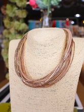 Load image into Gallery viewer, Gold Layered Leather Cord Necklace - Tan
