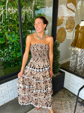Load image into Gallery viewer, Delanie Floral Eyelet Tube Maxi Dress-Black Multi
