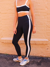 Load image into Gallery viewer, Shayla Active Side Stripe Leggings - Black/White
