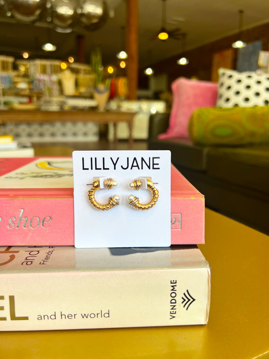 Dainty Gold Twist Pearl Hoops
